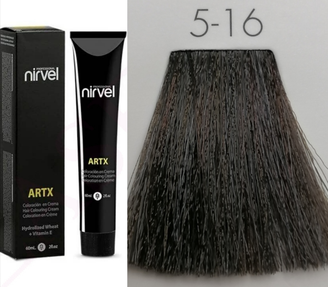 NIRVEL ARTX Farbiaci krém  na vlasy 5.16 svetlý gaštanovo popolavý (60ml)