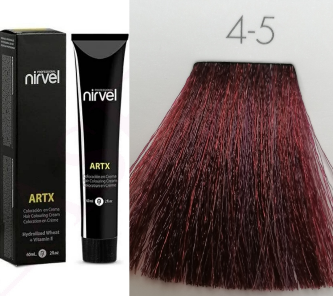 NIRVEL ARTX Farbiaci krém  na vlasy 4.5 mahagón stredne hnedá  (100ml)