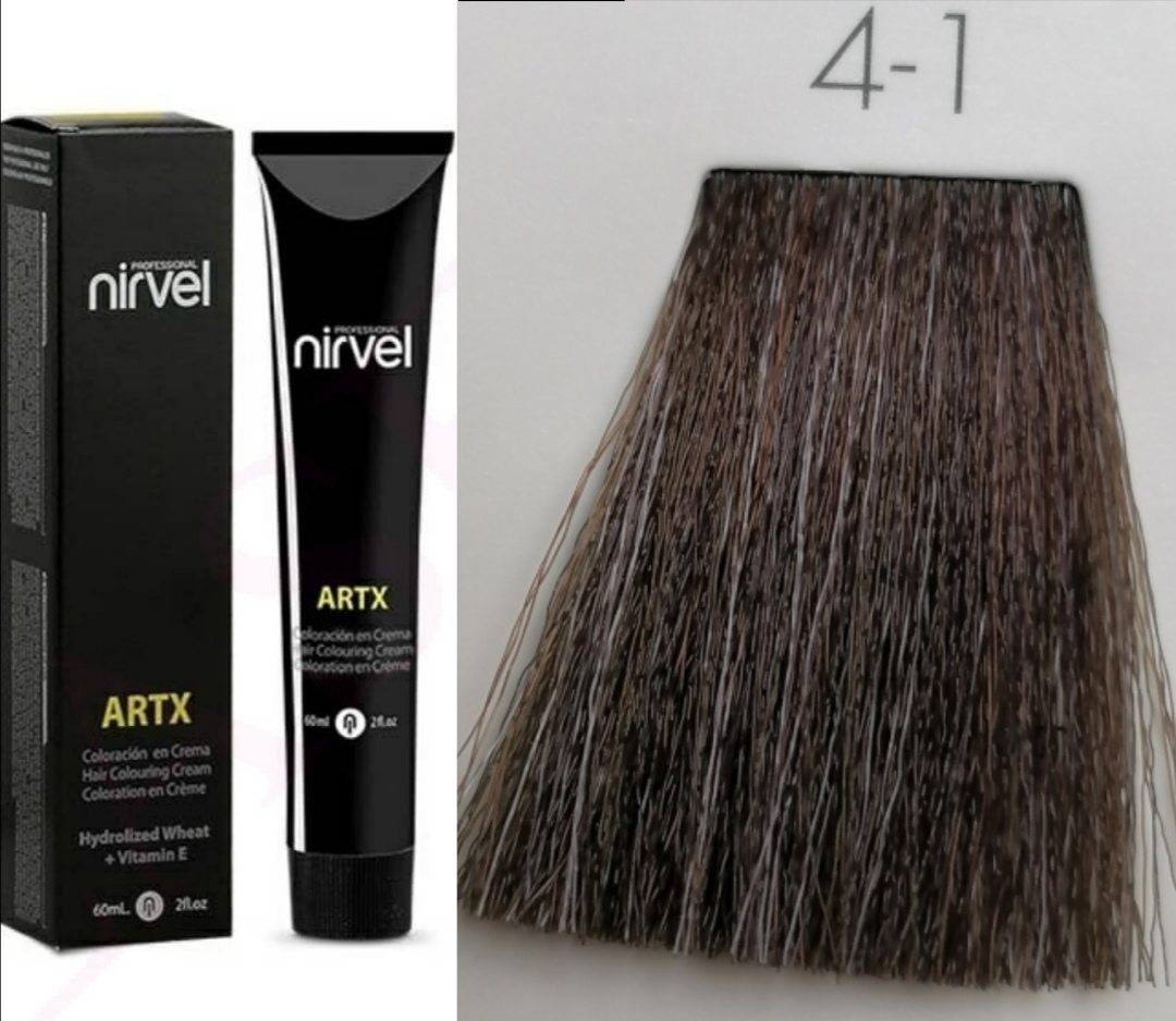 NIRVEL ARTX Farbiaci krém  na vlasy 4.1 stredne hnedý gaštan popolavý (100ml)