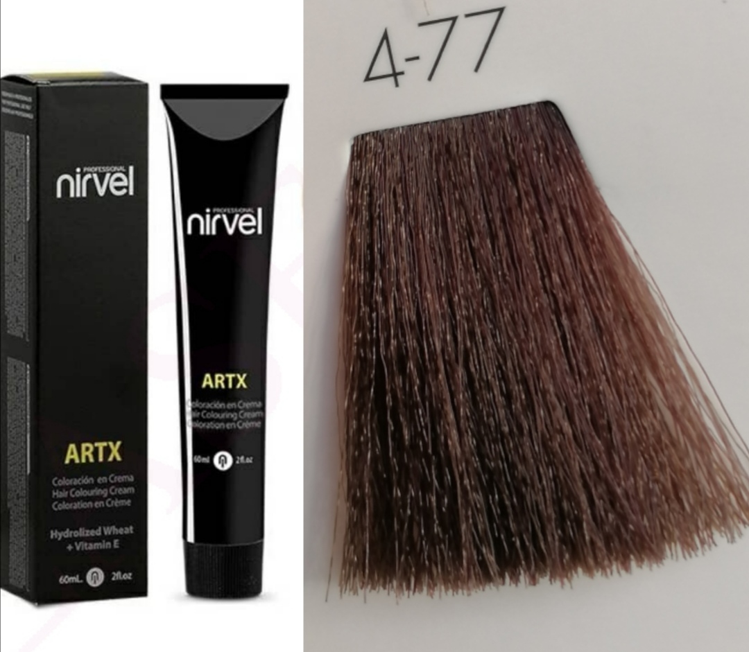 NIRVEL ARTX Farbiaci krém  na vlasy 4.77 stredne hnedý tabak (100ml)