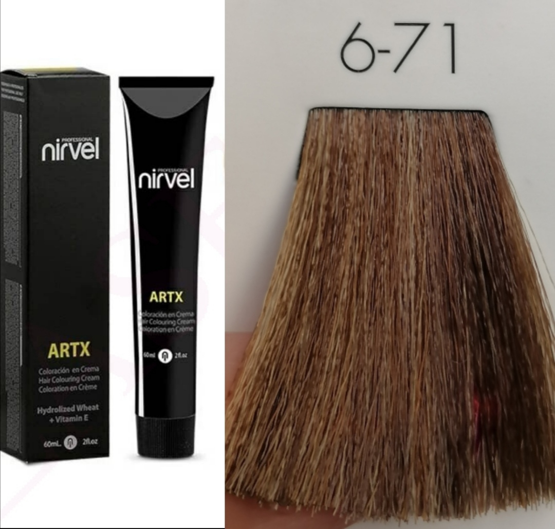 NIRVEL ARTX Farbiaci krém  na vlasy 6.71 svetlo hnedá (100ml)