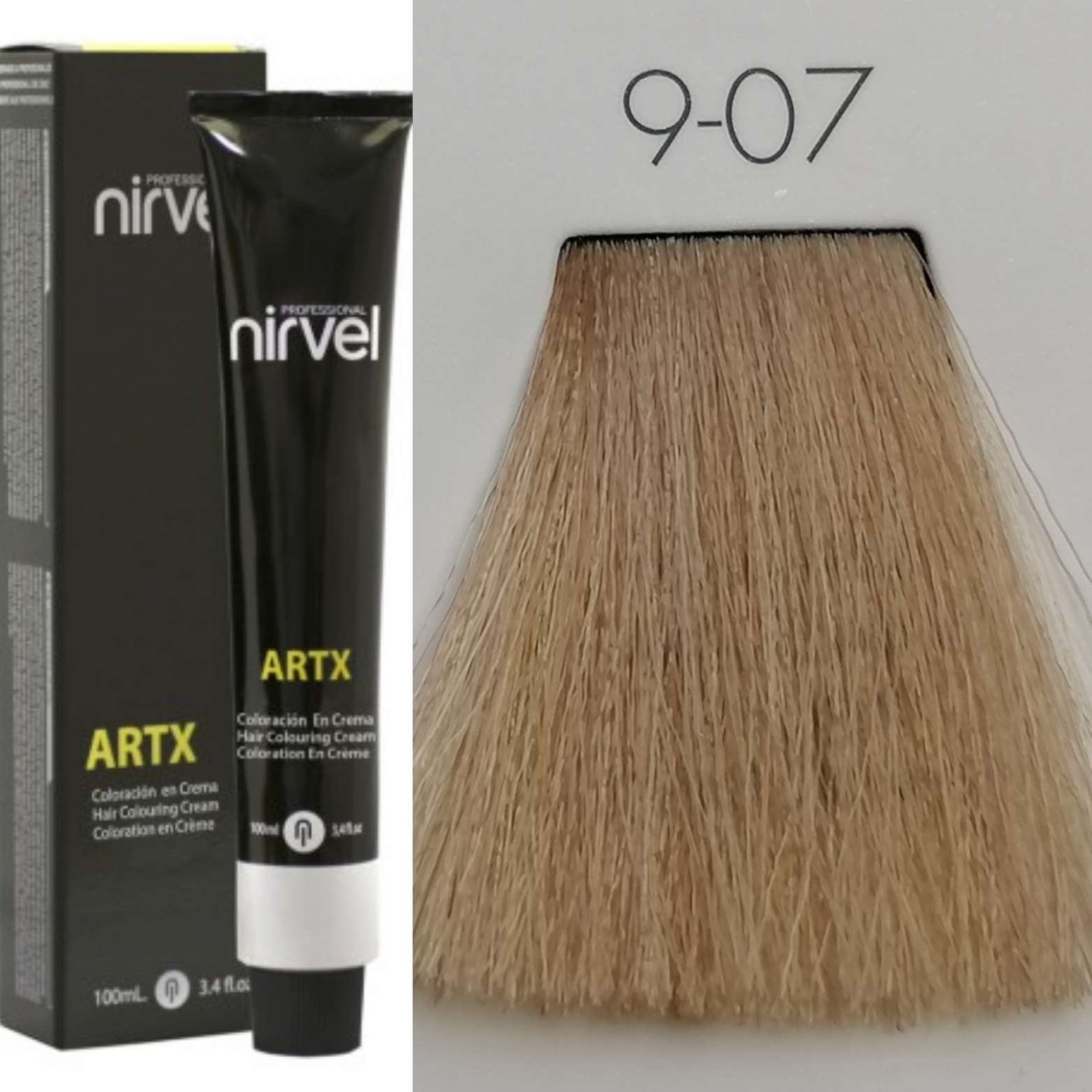 NIRVEL ARTX Farbiaci krém  na vlasy 9.07 veľmi svetlá teplá blond (100ml)