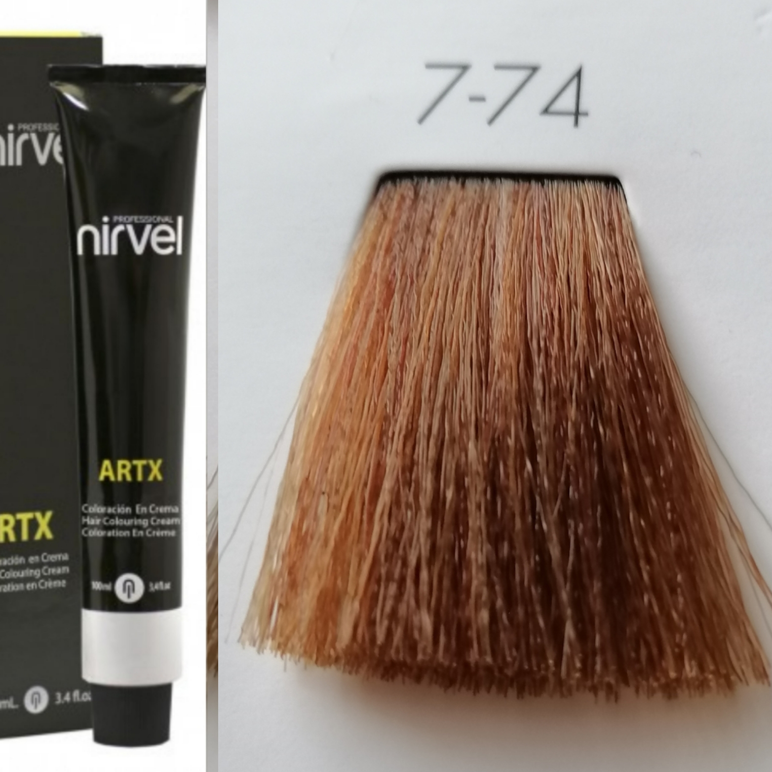 NIRVEL ARTX Farbiaci krém  na vlasy 7.74 svetlý oriešok (100ml)