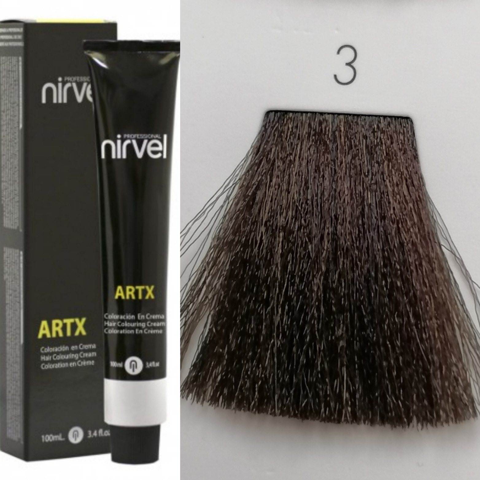 NIRVEL ARTX Farbiaci krém  na vlasy 3 tmavo hnedá gaštan 100ml